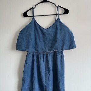 Old Navy Blue Denim Spaghetti Strap Dress size large